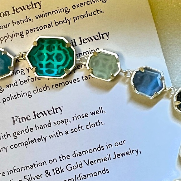 NWT Kendra Scott Darrell Necklace Ombré Stones Yellow Gold STUNNING & Amazing! - Picture 15 of 17